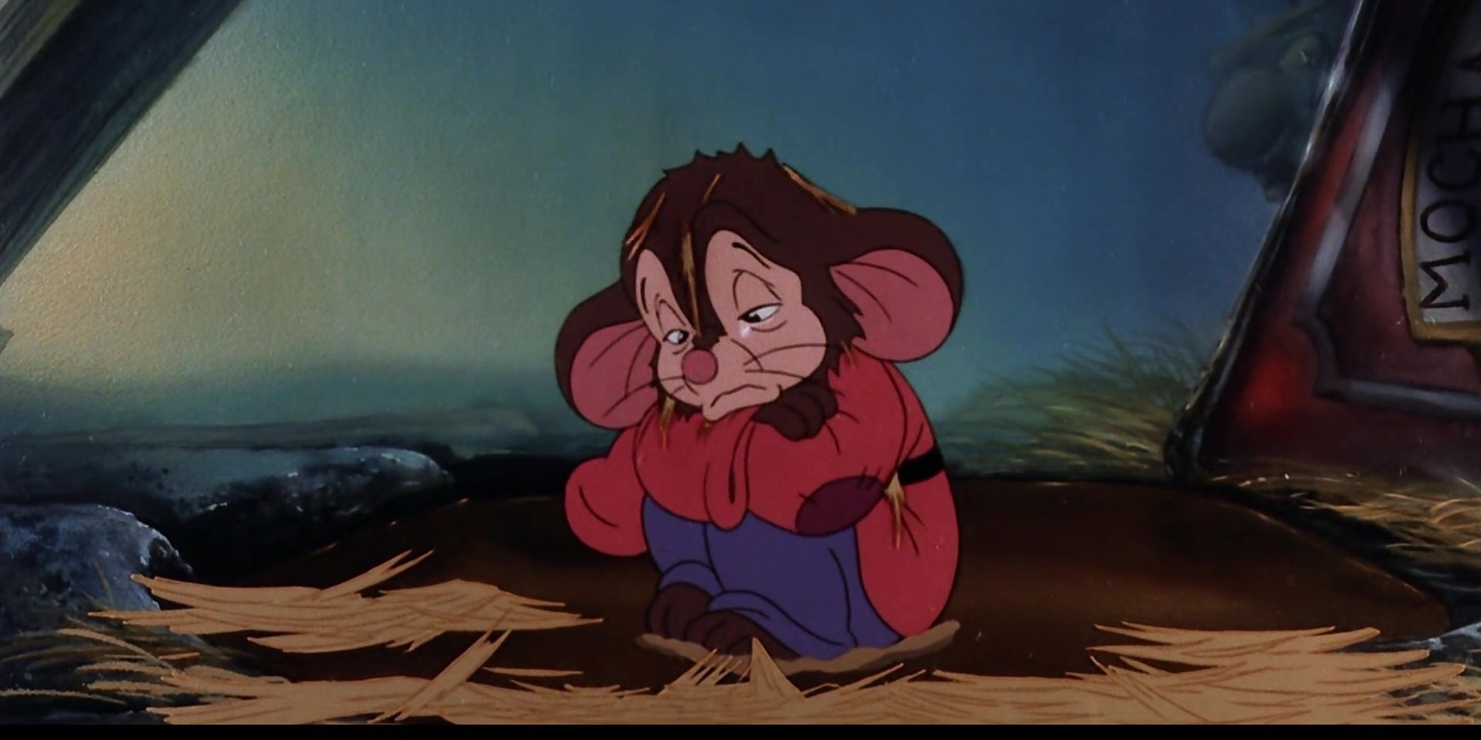 Fievel being sad in An American Tail