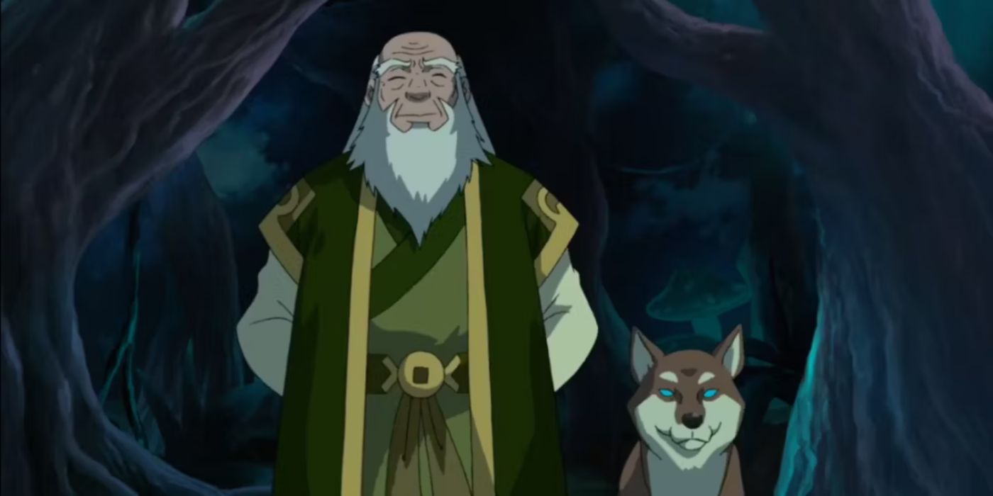 Korra efsanesinde ruh dünyasında iroh.