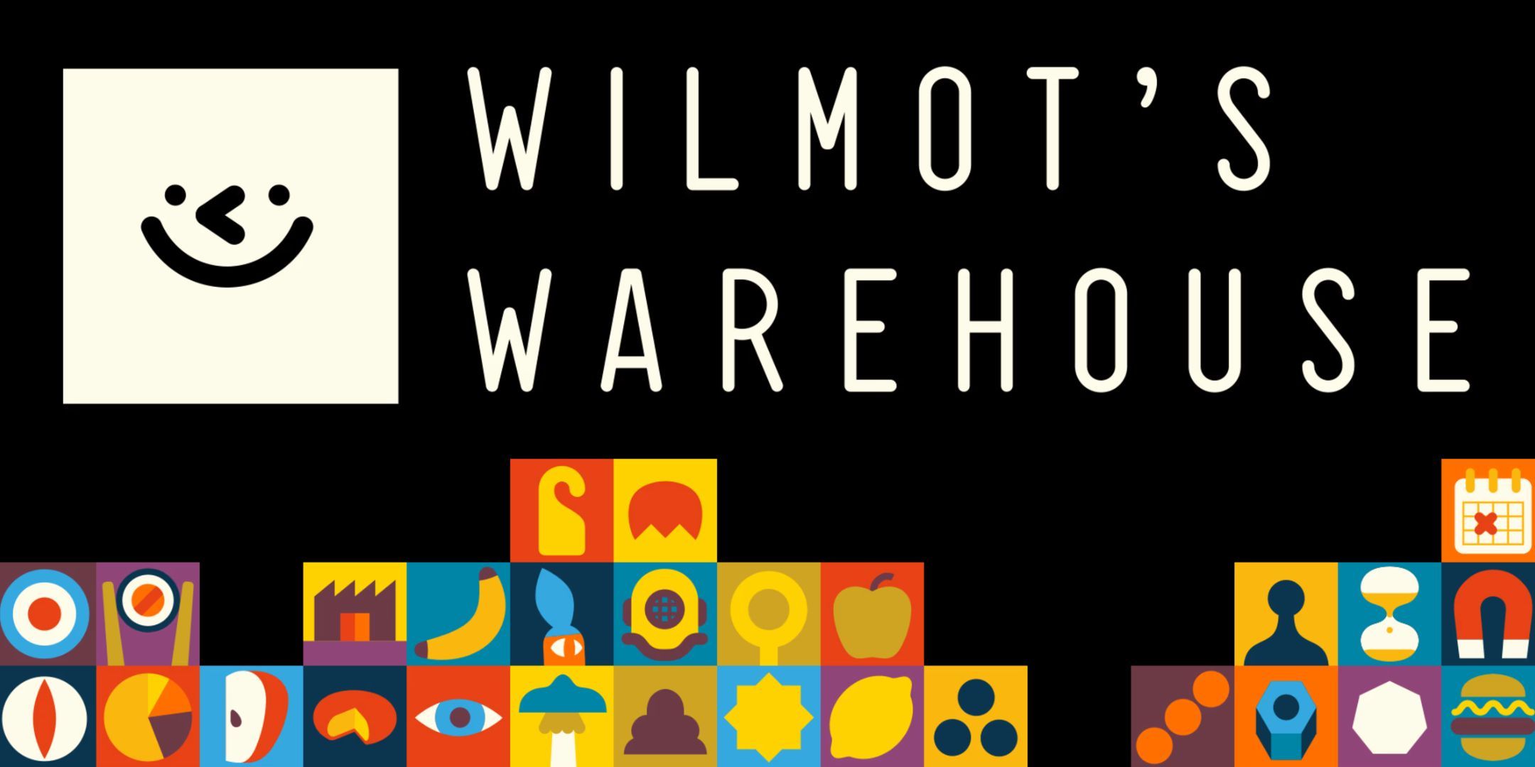 El arte clave de Wilmot's Warehouse presenta pilas de bloques coloridos con varios logotipos.
