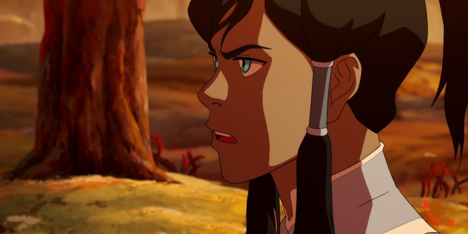 Korra speaks to Zaheer in the spirit world.