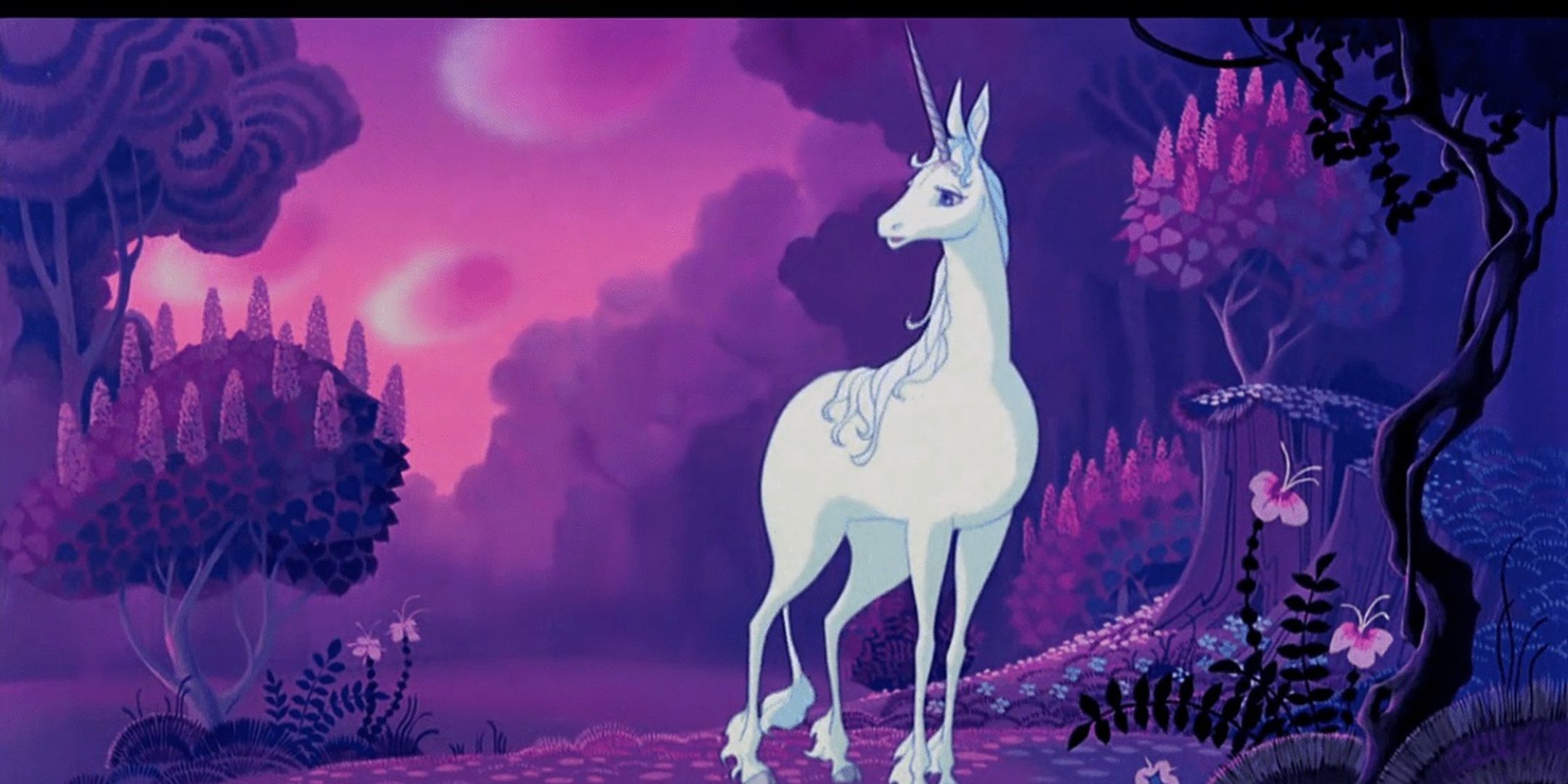 A still from the movie, The Last Unicorn