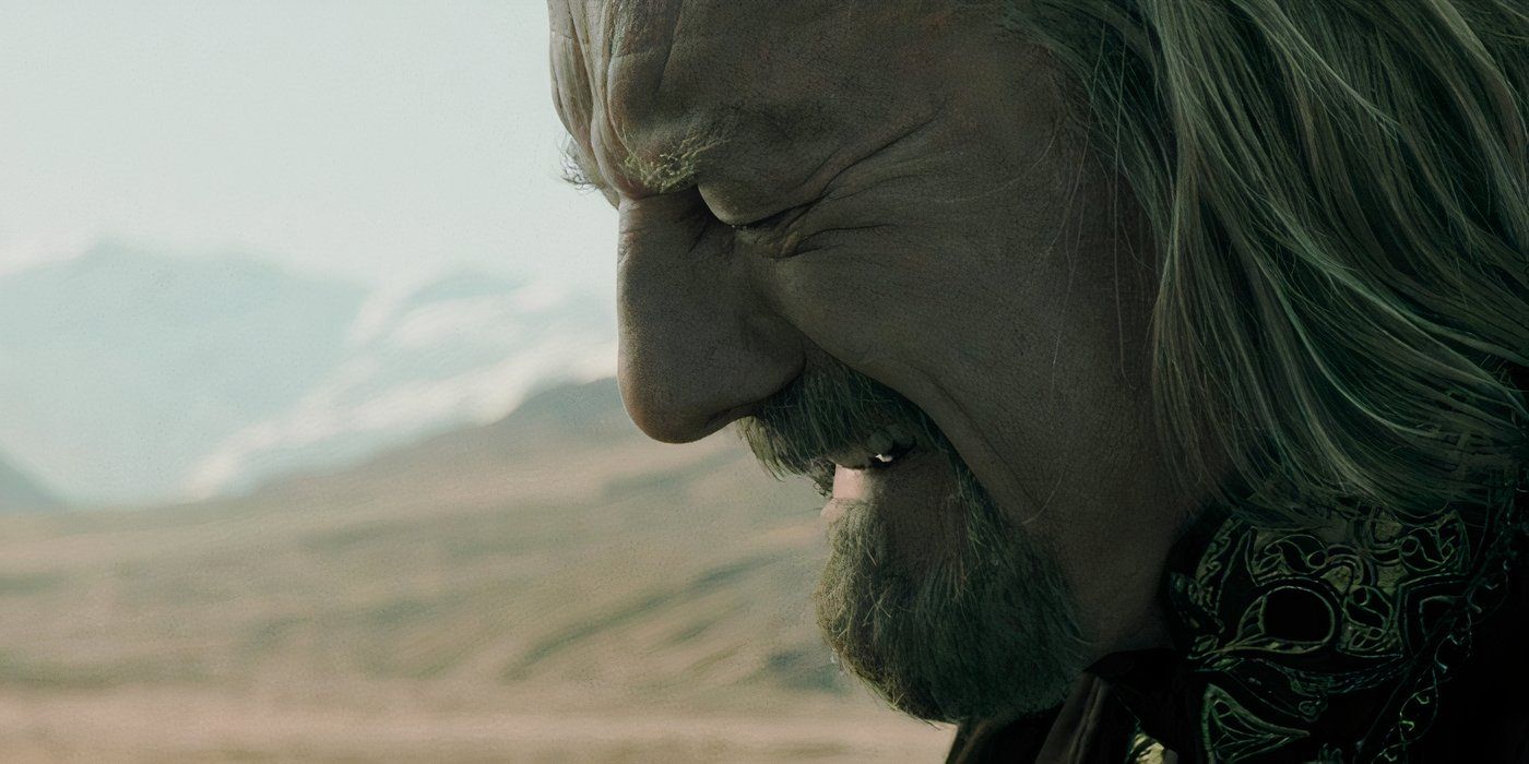 Theoden crying over the death of his son