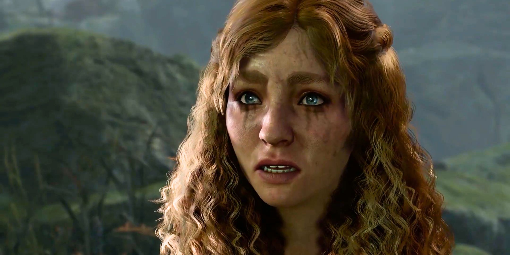 Mayrina looks distraught outside Auntie Ethel's house in Baldur's Gate 3.