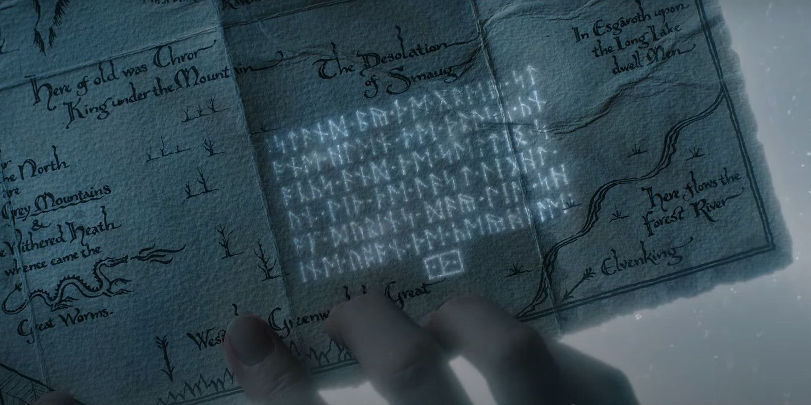 The Moon letters on Thror's map in The Hobbit: An Unexpected Journey