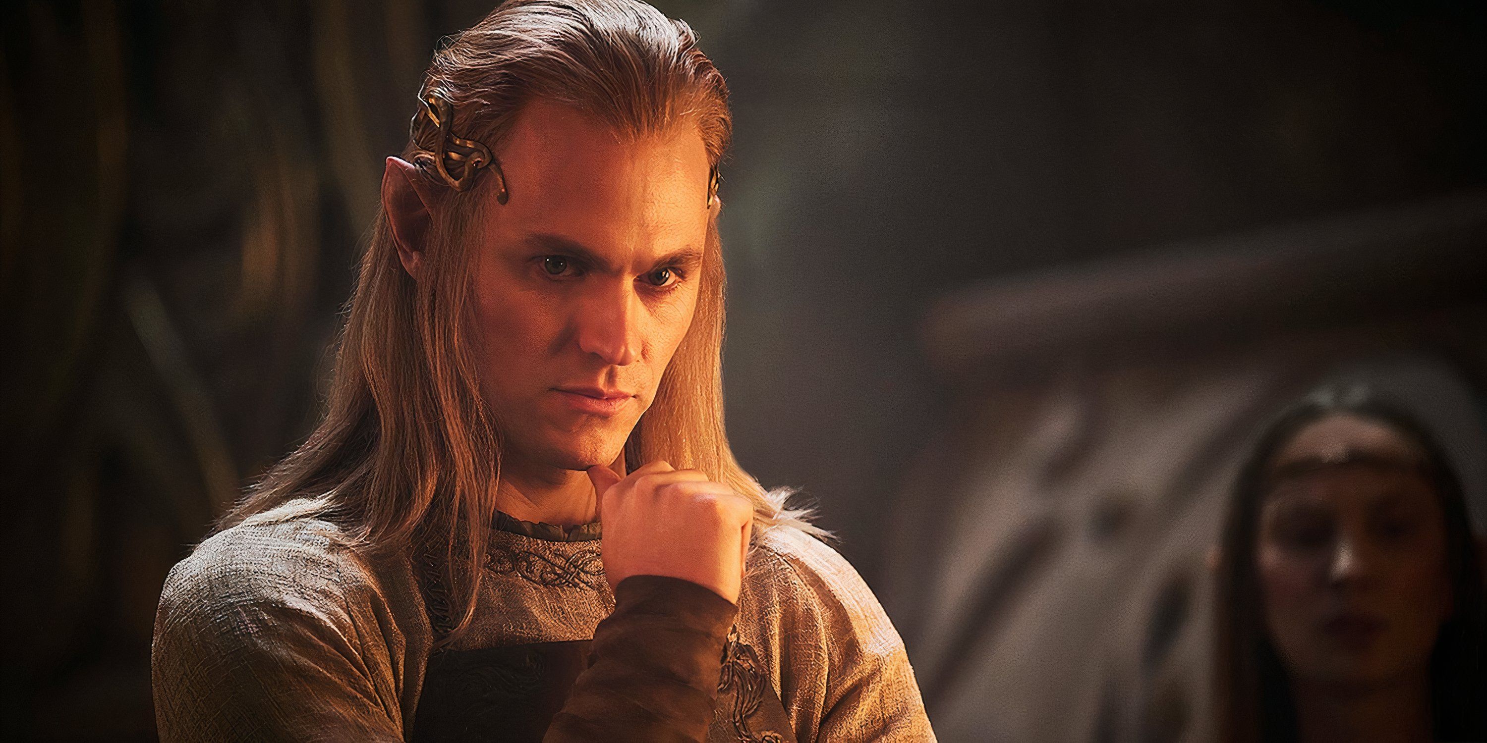 Annatar (Charlie Vickers) broods as he works at the Forge in Rings of Power Season 2