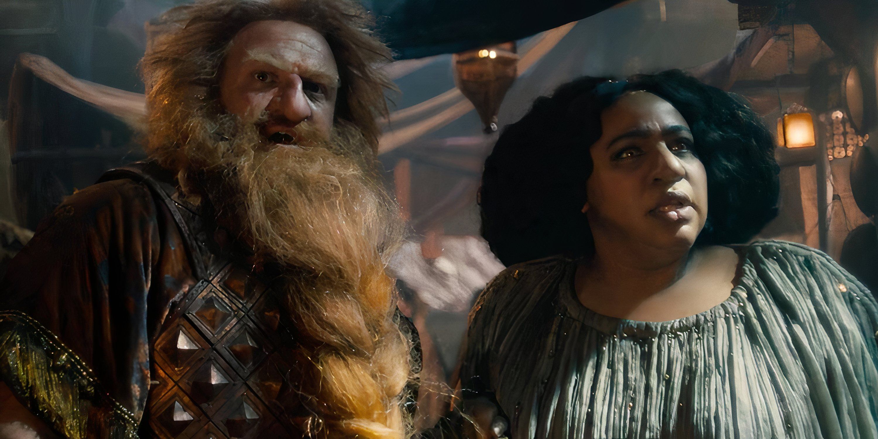 Durin and Disa shop in the market in Rings of Power