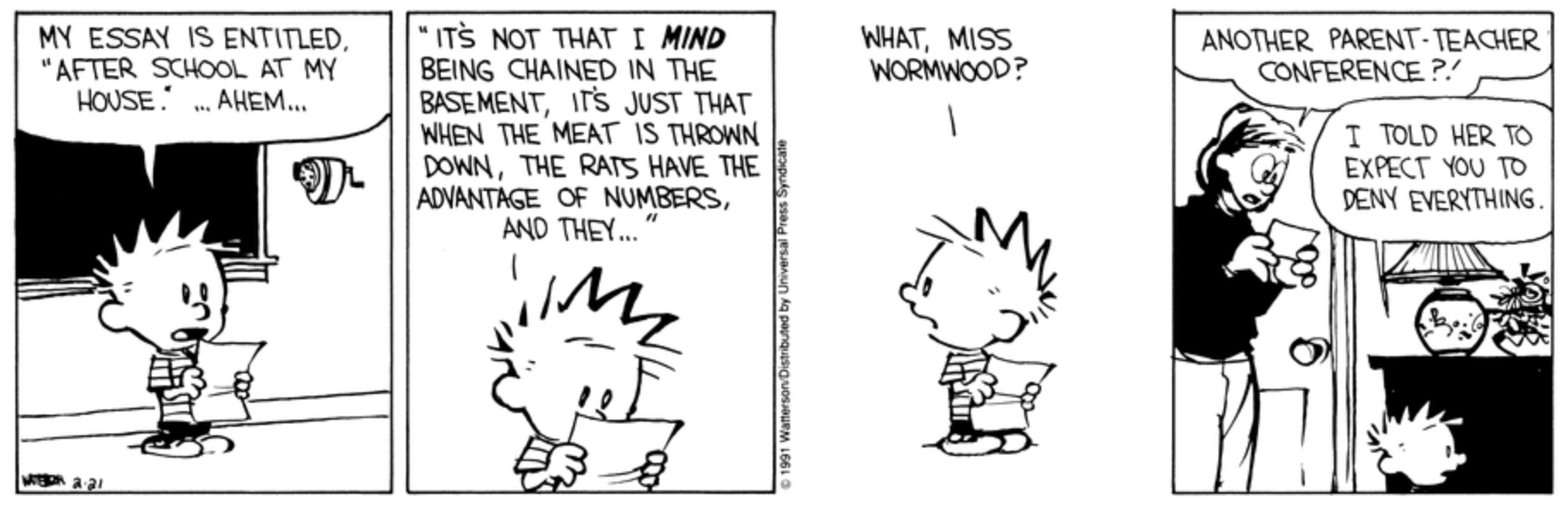 10 Best Calvin and Hobbes Comics About School, Ranked