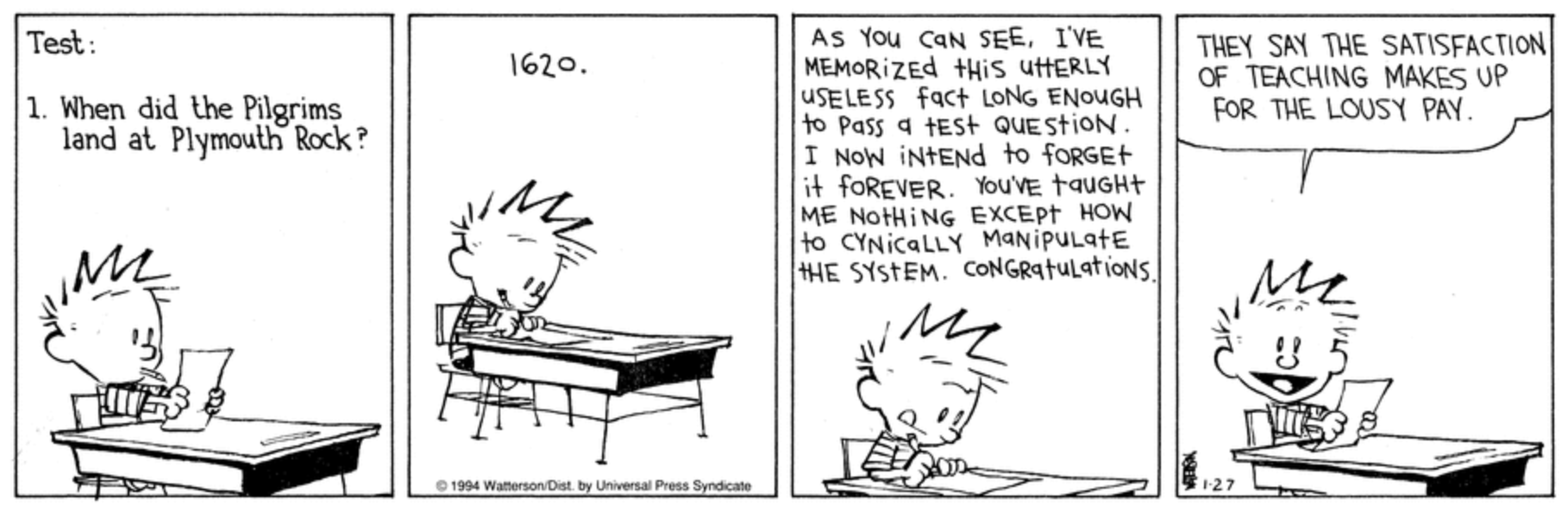 Los 10 mejores cómics de Calvin y Hobbes sobre la escuela, clasificados