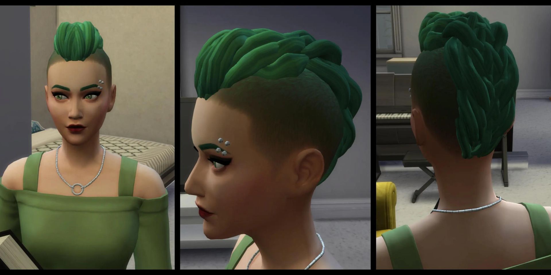 Um Sim arrasando com o mod Viking Hair Braid no Sims 4.