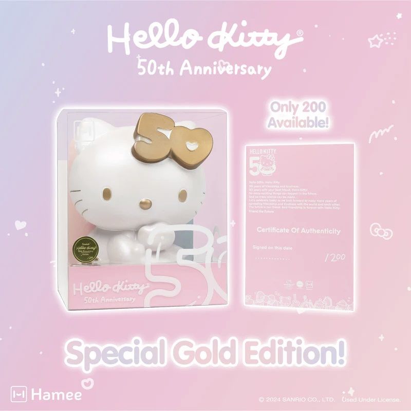 Sanrio представляет свою мягкую игрушку, посвященную 50-летию Hello Kitty, как новый коллекционный предмет ограниченного выпуска