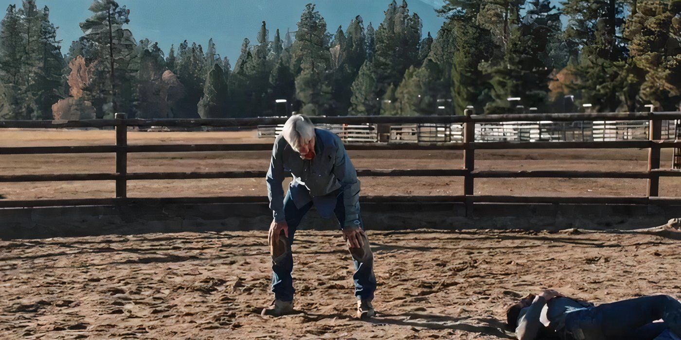 Walker and Lloyd have a fist fight on Yellowstone.