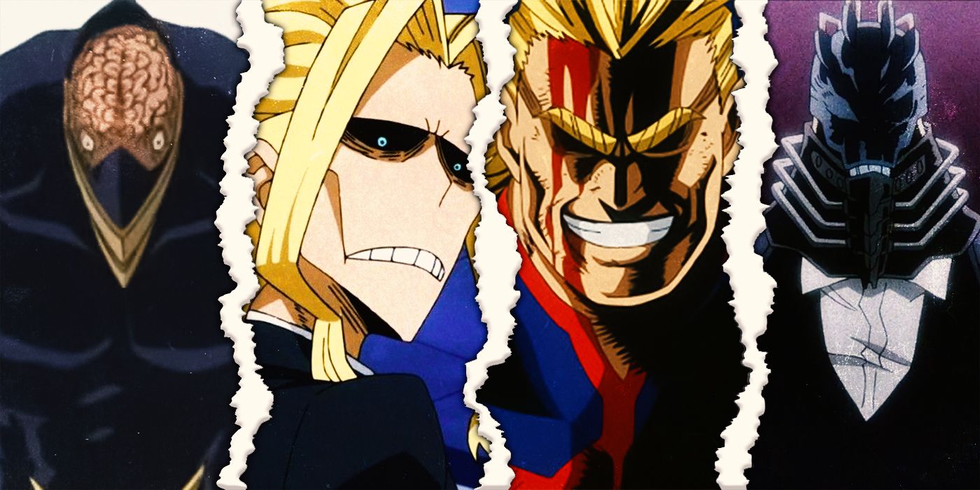 USJ Nomu, All Might y All for One en My Hero Academia