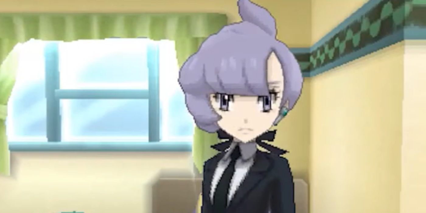 Anabel stares at the player character in Pokemon Sun and Moon.
