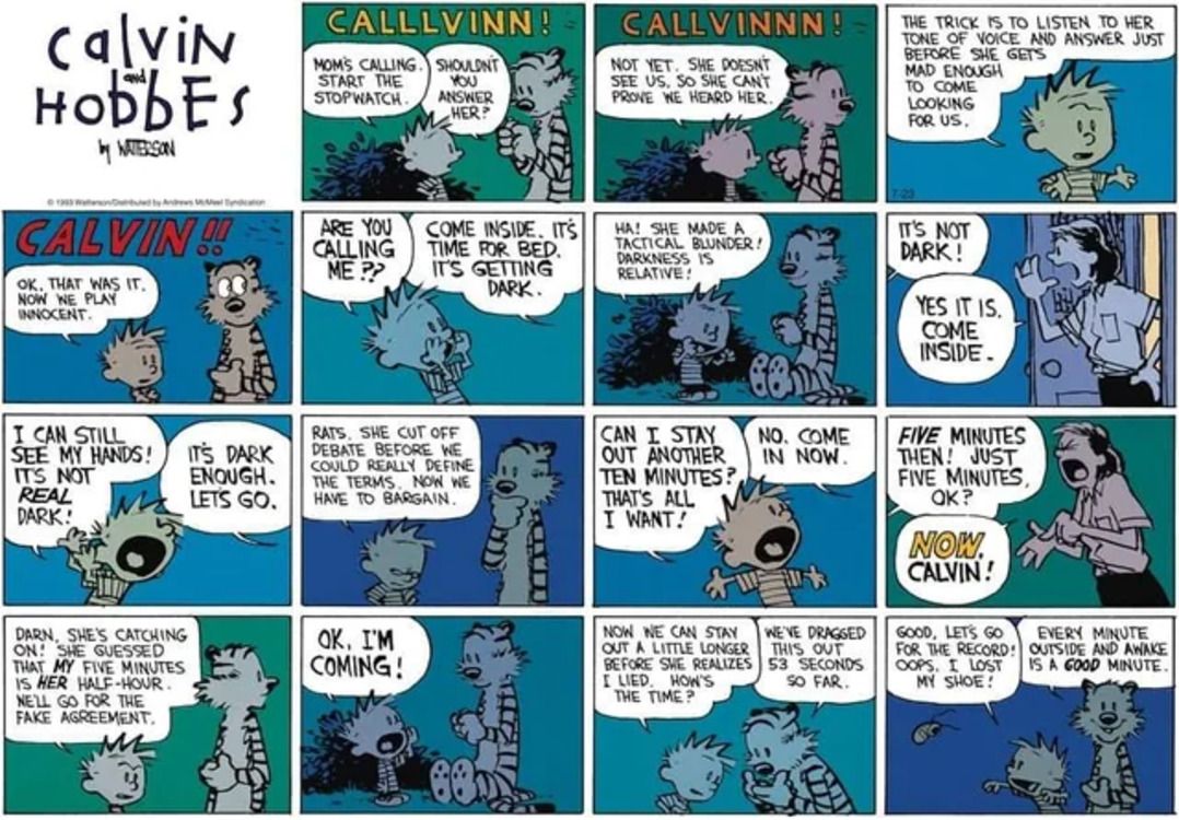 Los 10 cómics más divertidos de Calvin y Hobbes antes de dormir