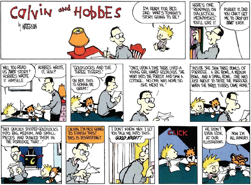 Los 10 cómics más divertidos de Calvin y Hobbes antes de dormir