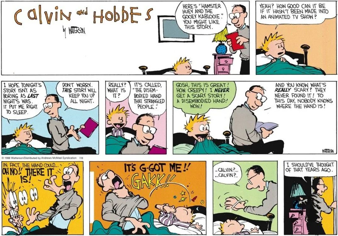 Los 10 cómics más divertidos de Calvin y Hobbes antes de dormir