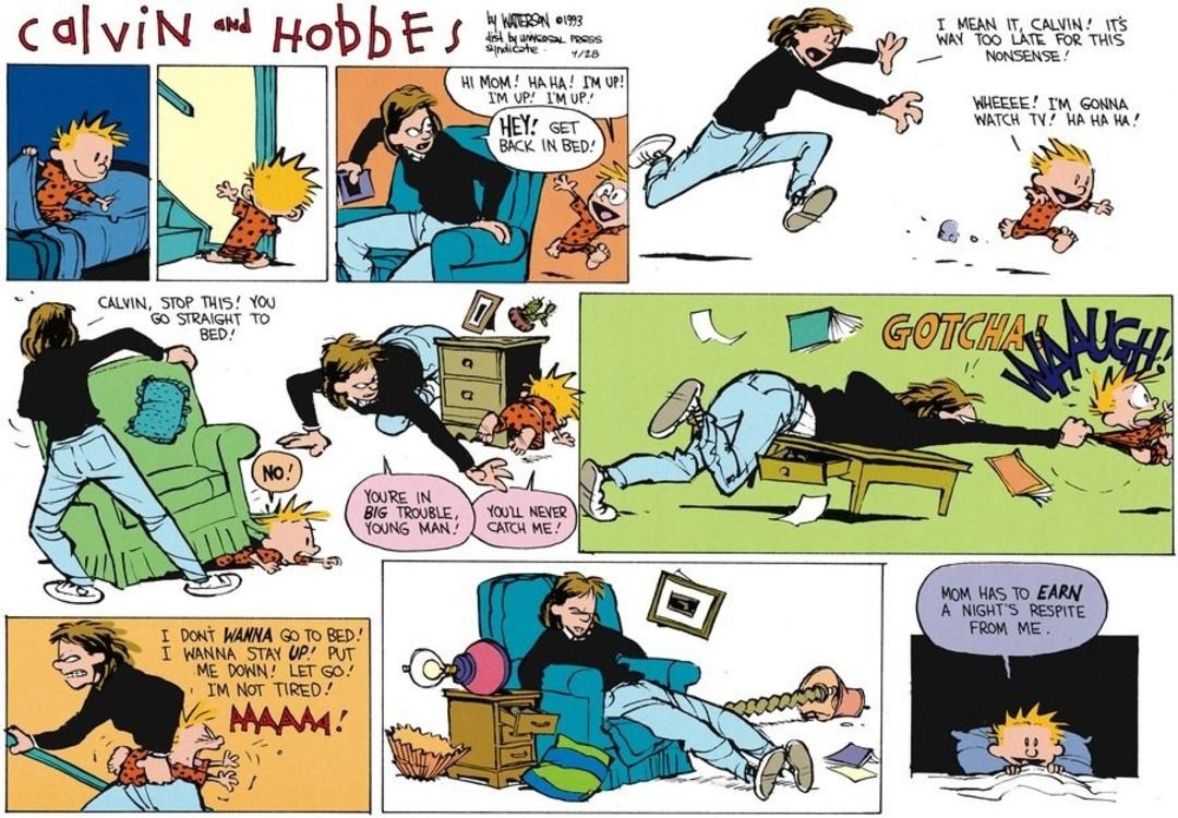 Los 10 cómics más divertidos de Calvin y Hobbes antes de dormir