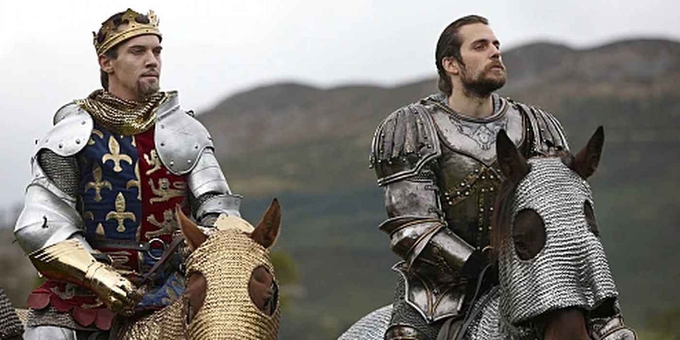 Charles Brandon and Henry VIII on horseback in The Tudors