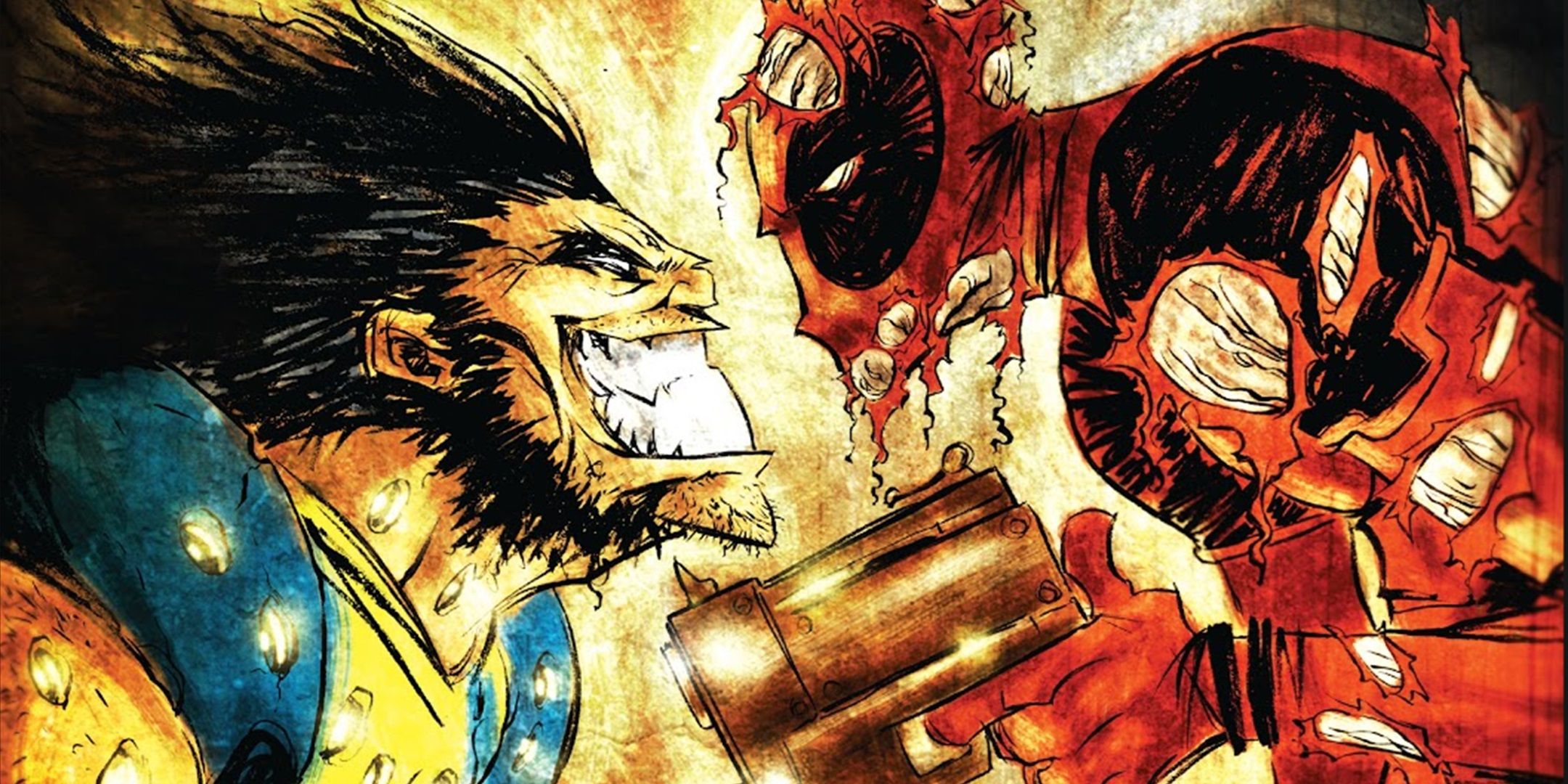 Deadpool luchando contra Wolverine