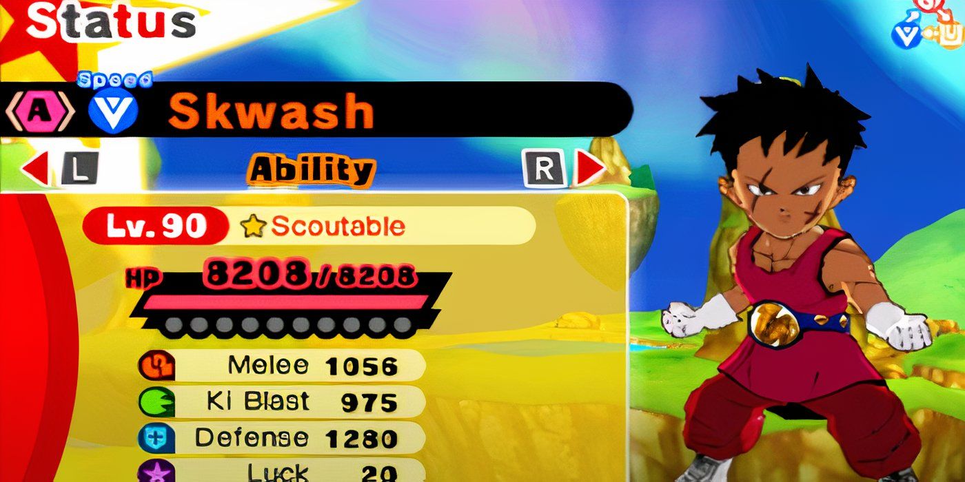 Perfil do lutador Skwash em Dragon Ball Fusions.