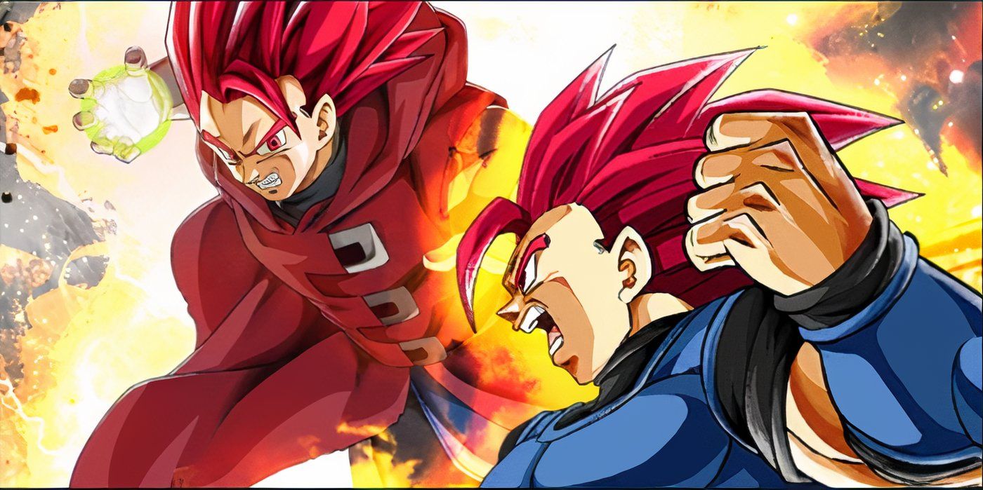 Super Saiyan God Shallot e Giblet confronto em Dragon Ball Legends.