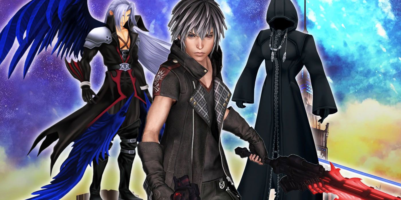 Enigmatic Man, Yozora, and Sephiroth from the Kingdom Hearts