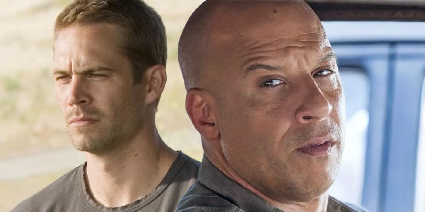 Split image: Paul Walker and Vin Diesel star as Brian O'Conner and Dominic Toretto in Fast & Furious