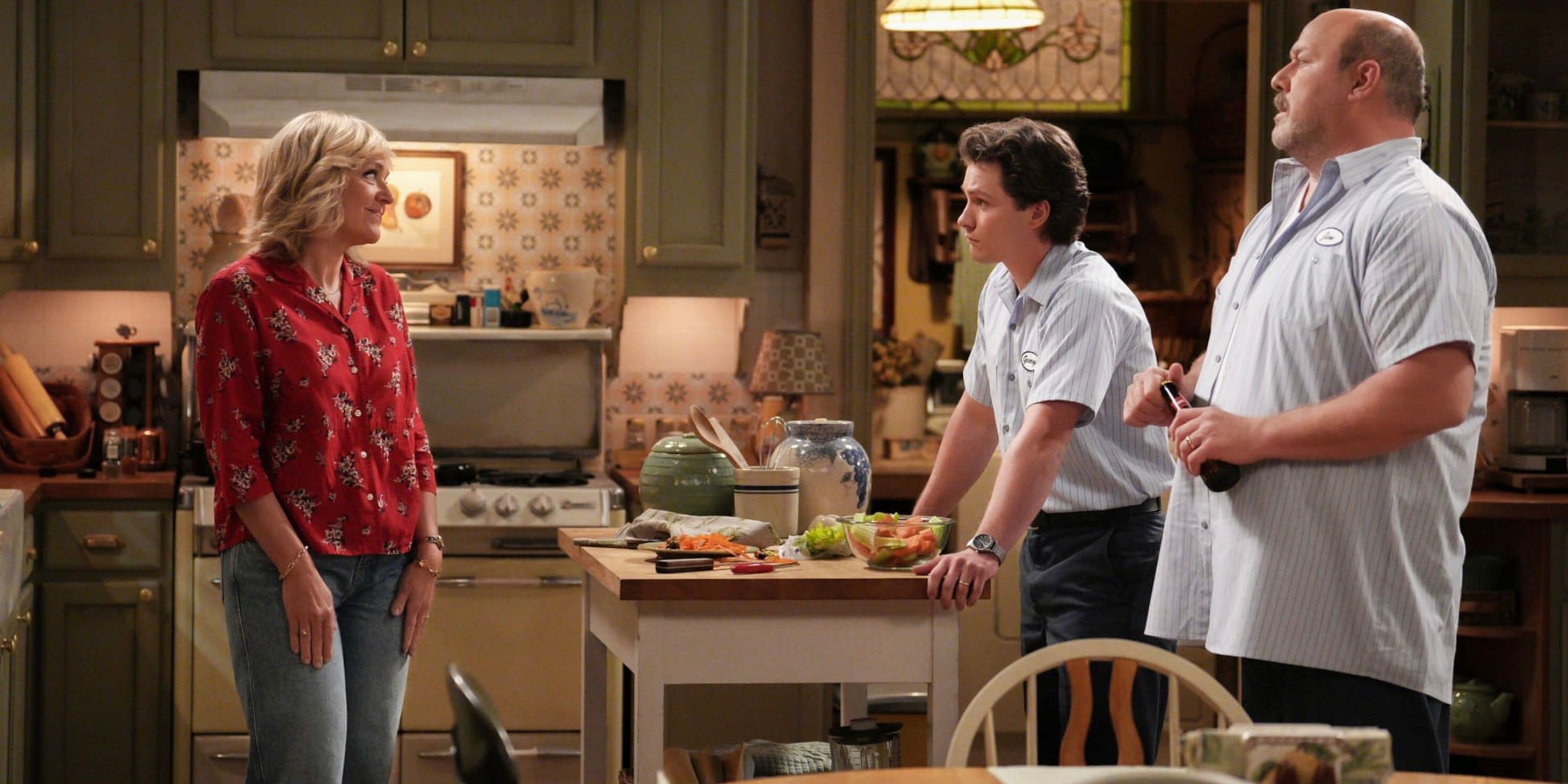 Audrey and Jim talking to Georgie (Montana Jordan) in kitchen on Georgie & Mandy's First Marriage