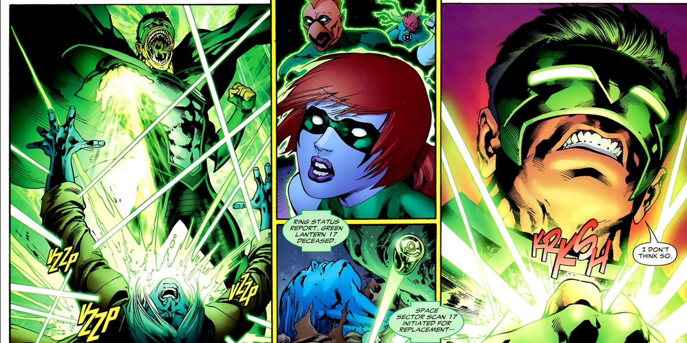 Kyle Rayner as Parallax attacks Jack T. Chance.