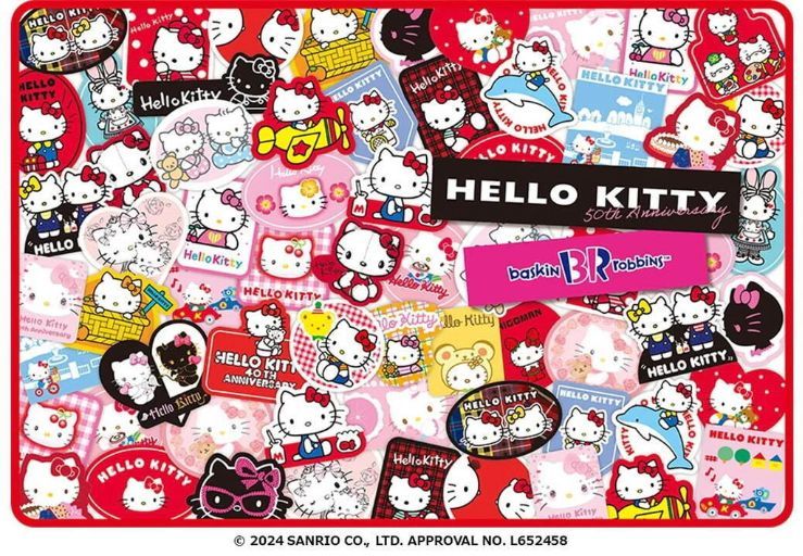 В ноябре этого года компания Baskin-Robbins отмечает 50-летие Hello Kitty специальной линейкой мороженого.