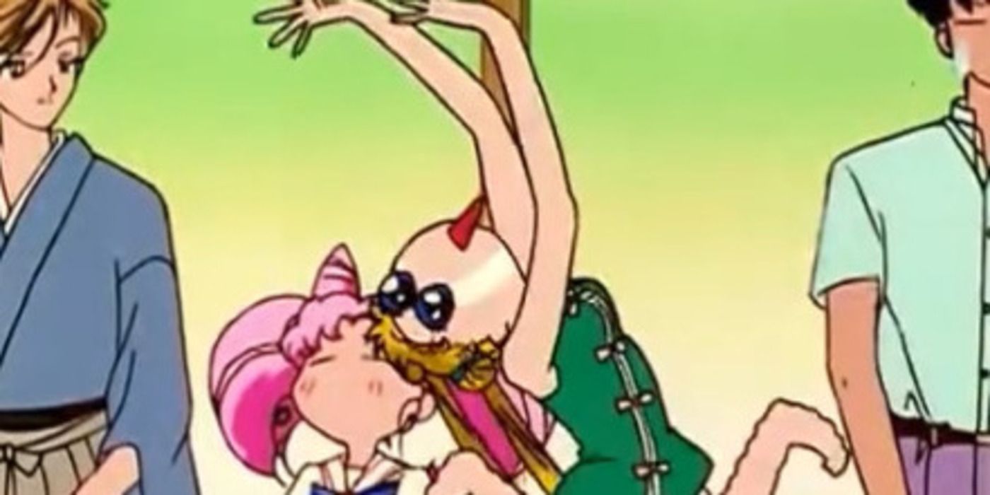 Usagi in shock after Chibiusa punches her numb foot.