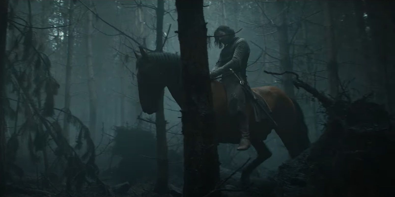 Isildur riding on Berek in Black Forest from The Lord of the Rings: The Rings of Power