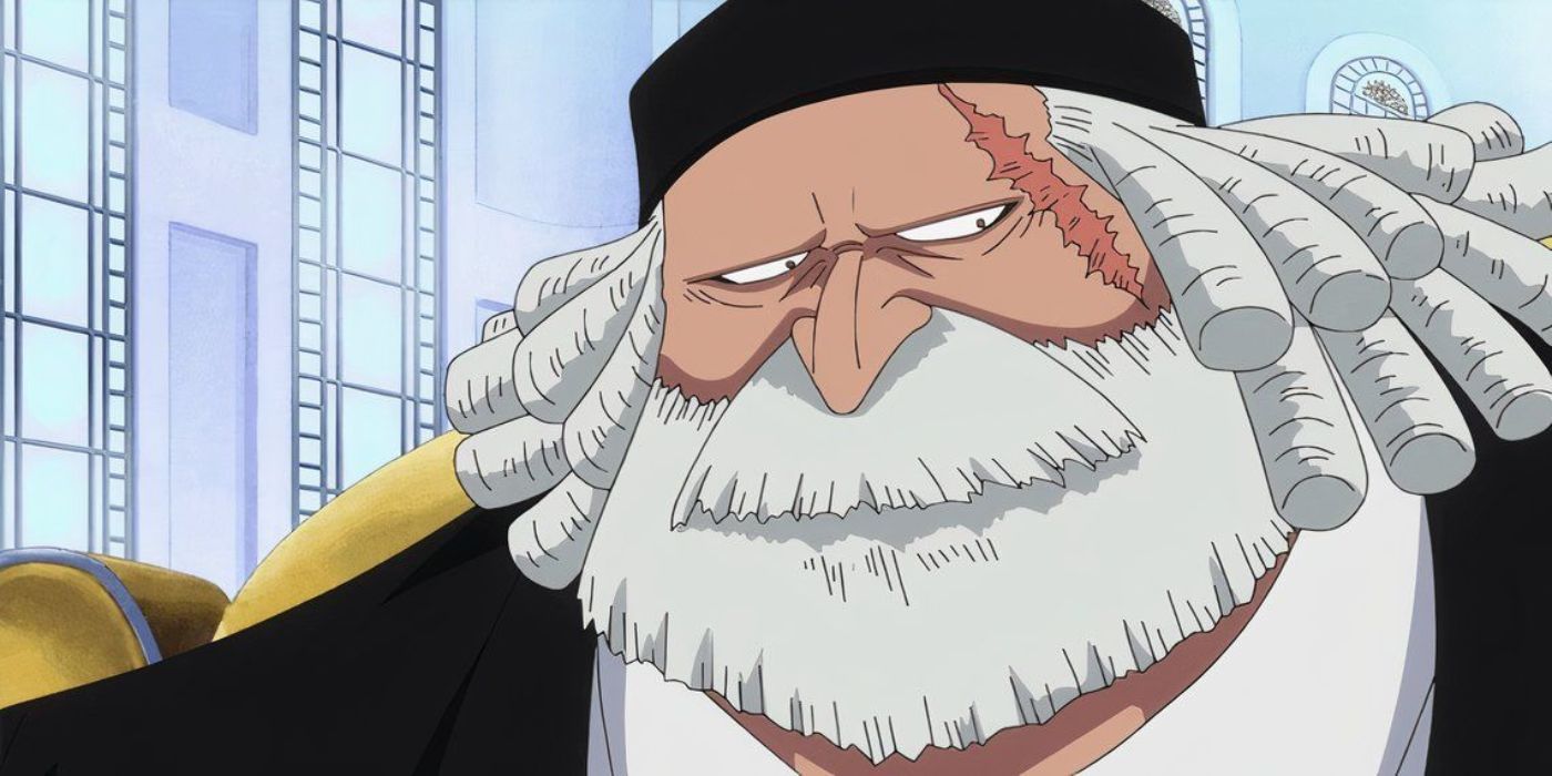 Jaygarcia Saturn meets with the other Gorosei in Mary Geoise in One Piece.