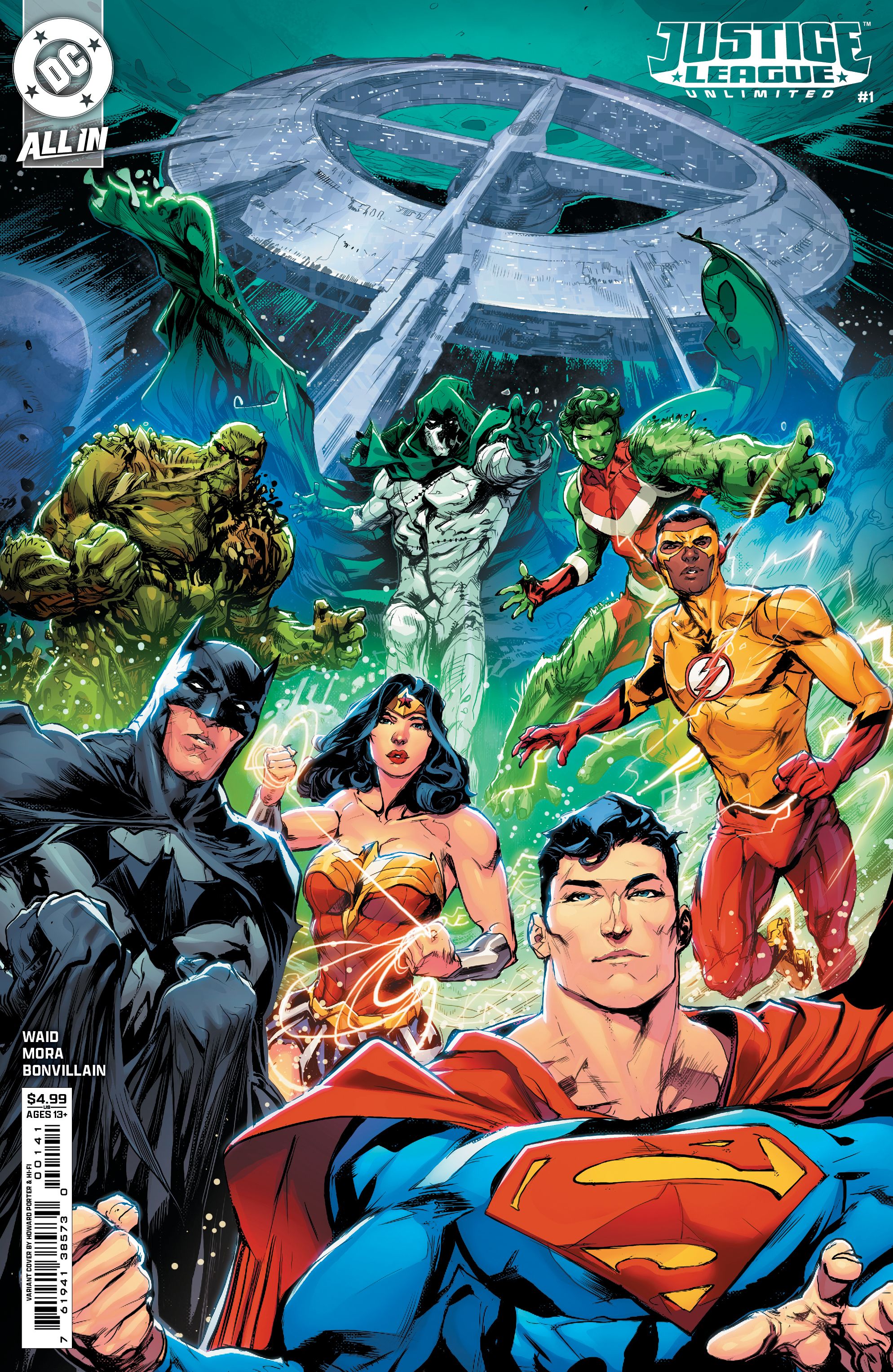 Capa variante de Howard Porter para Justice League Unlimited #1