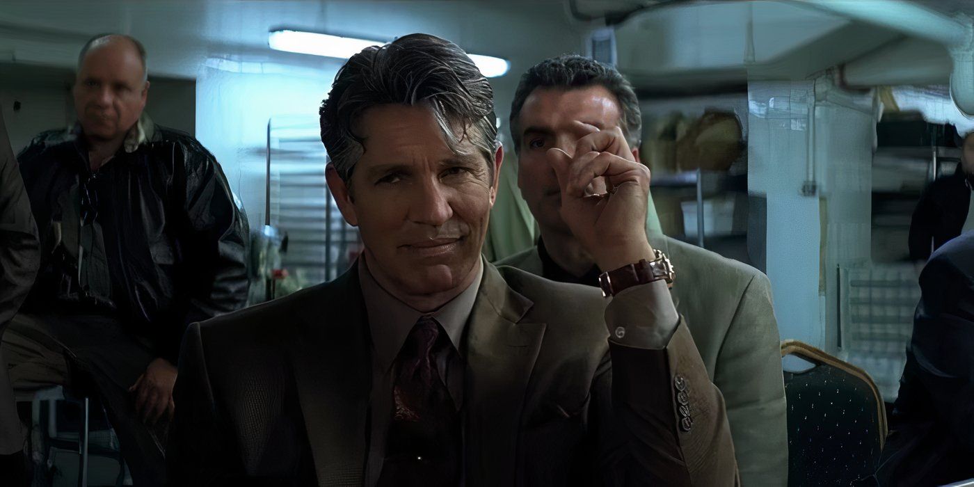 Salvatore Maroni and the other heads of the mob listen to The Joker propose to them that they kill the Batman by hiring him in The Dark Knight.