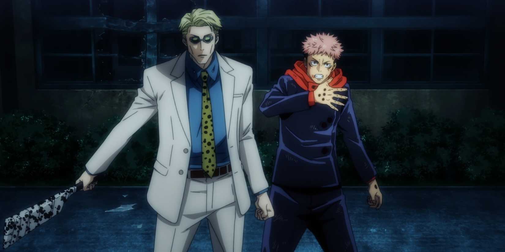 Kento Nanami dan Yuji Itadori berhadapan melawan Mahito di anime Jujutsu Kaisen.