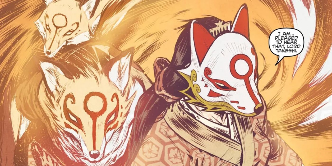 Kitsune transforming from IDW's TMNT comics