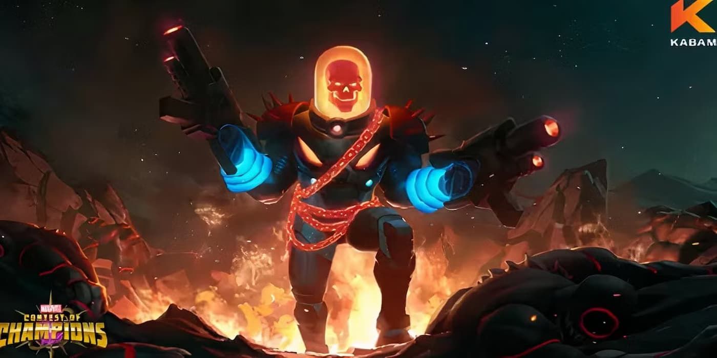 Marvel Concurso de Campeões Cosmic Ghost Rider na frente do fogo