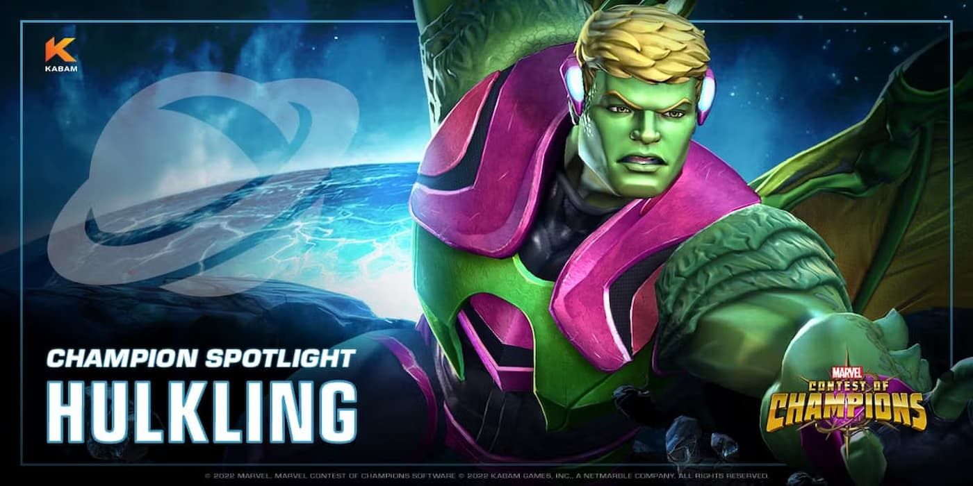 Marvel Contest of Champions Hulkling na frente de um planeta