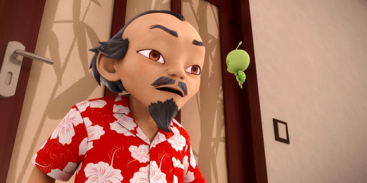 El Maestro Fu habla con Wayzz en Miraculous Ladybug.