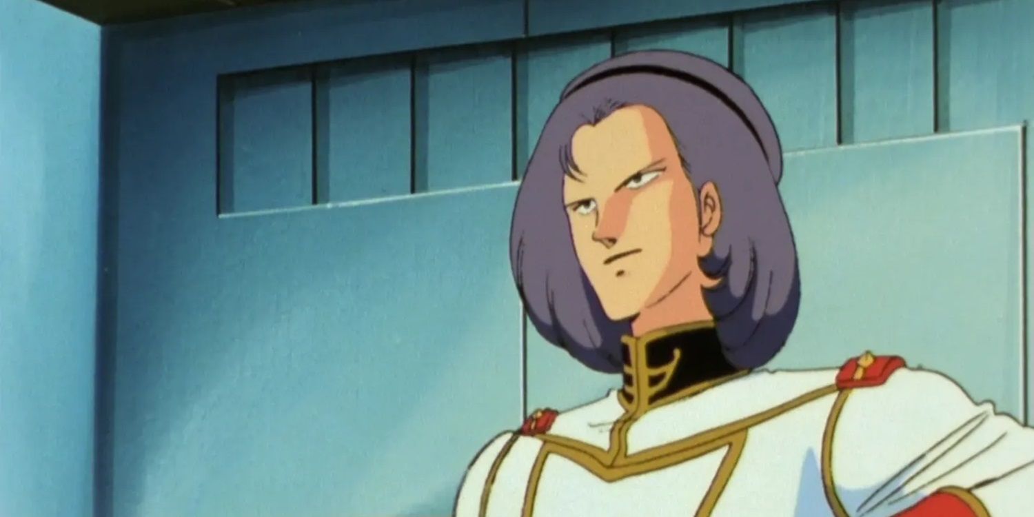 Paptimus Scirocco from Zeta Gundam smirking confidently.