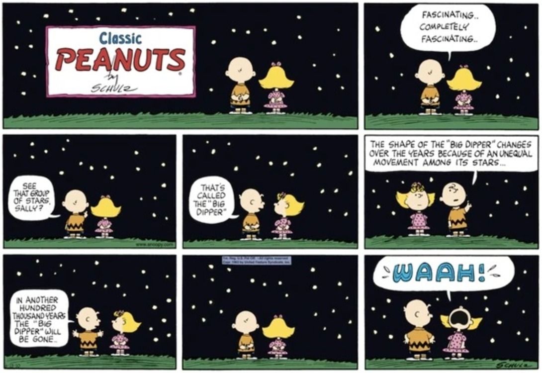 Charlie Brown explains mortality to Sally.