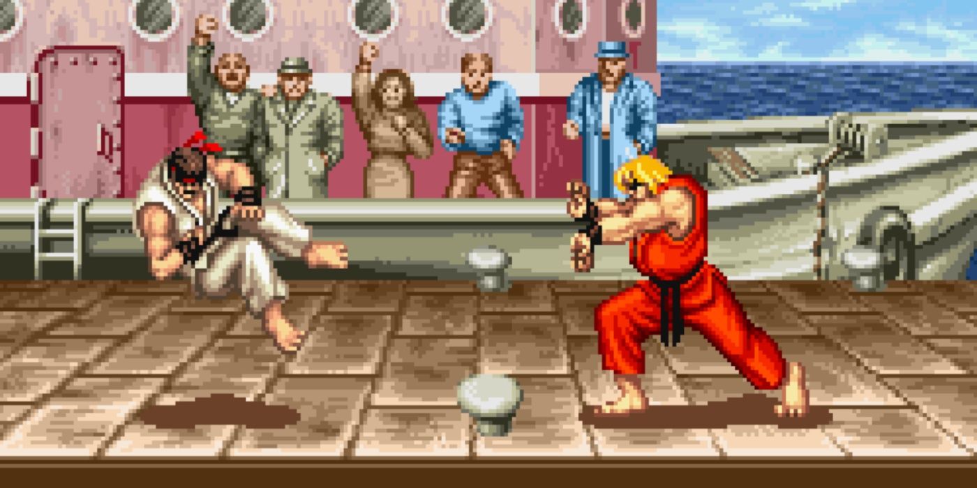 Ryu being hit by Ken in Street Fighter 2.