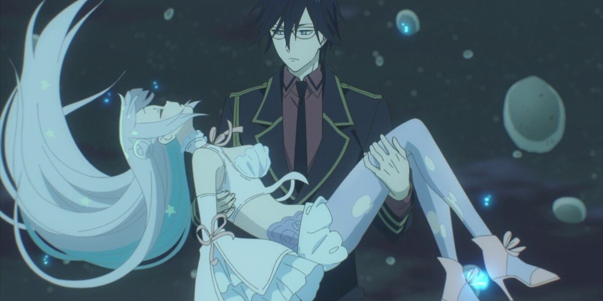 Shun carries Byakuya in The Magical Girl and the Evil Lieutenant