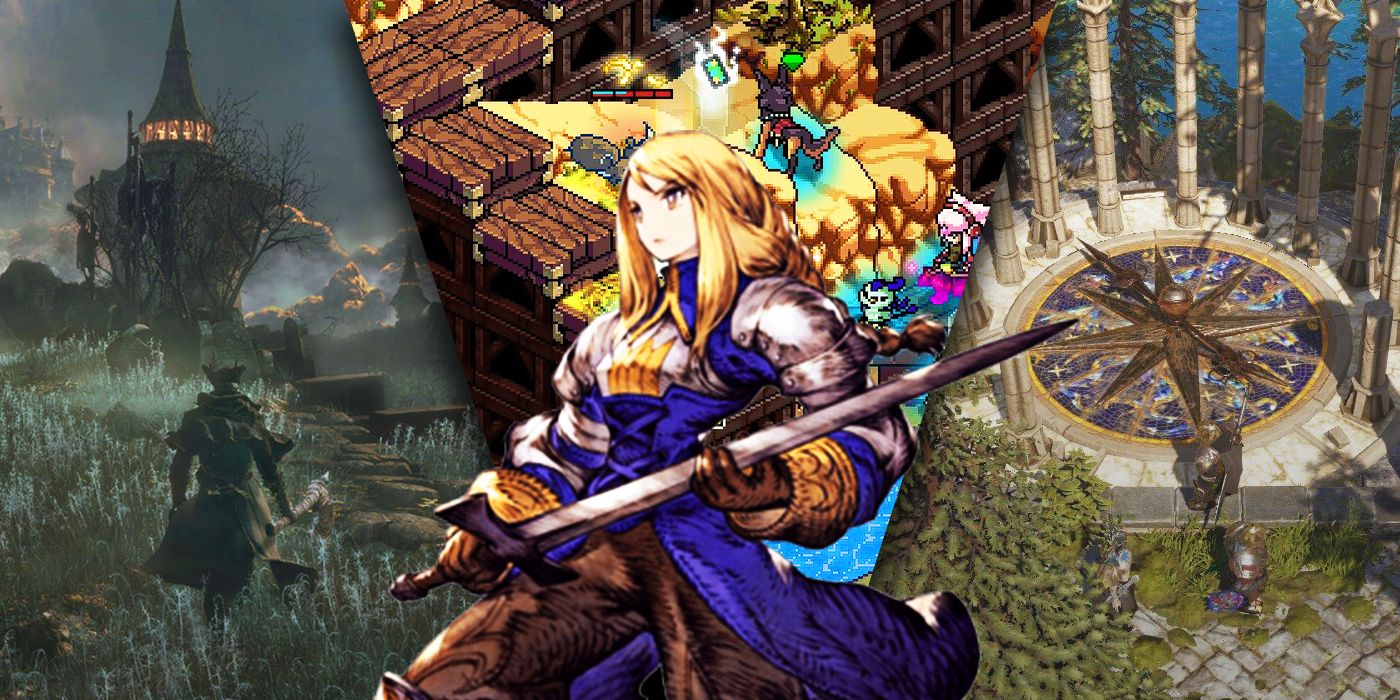 imagen dividida de Final Fantasy Tactics, Bloodborne y Divinity Original Sin II