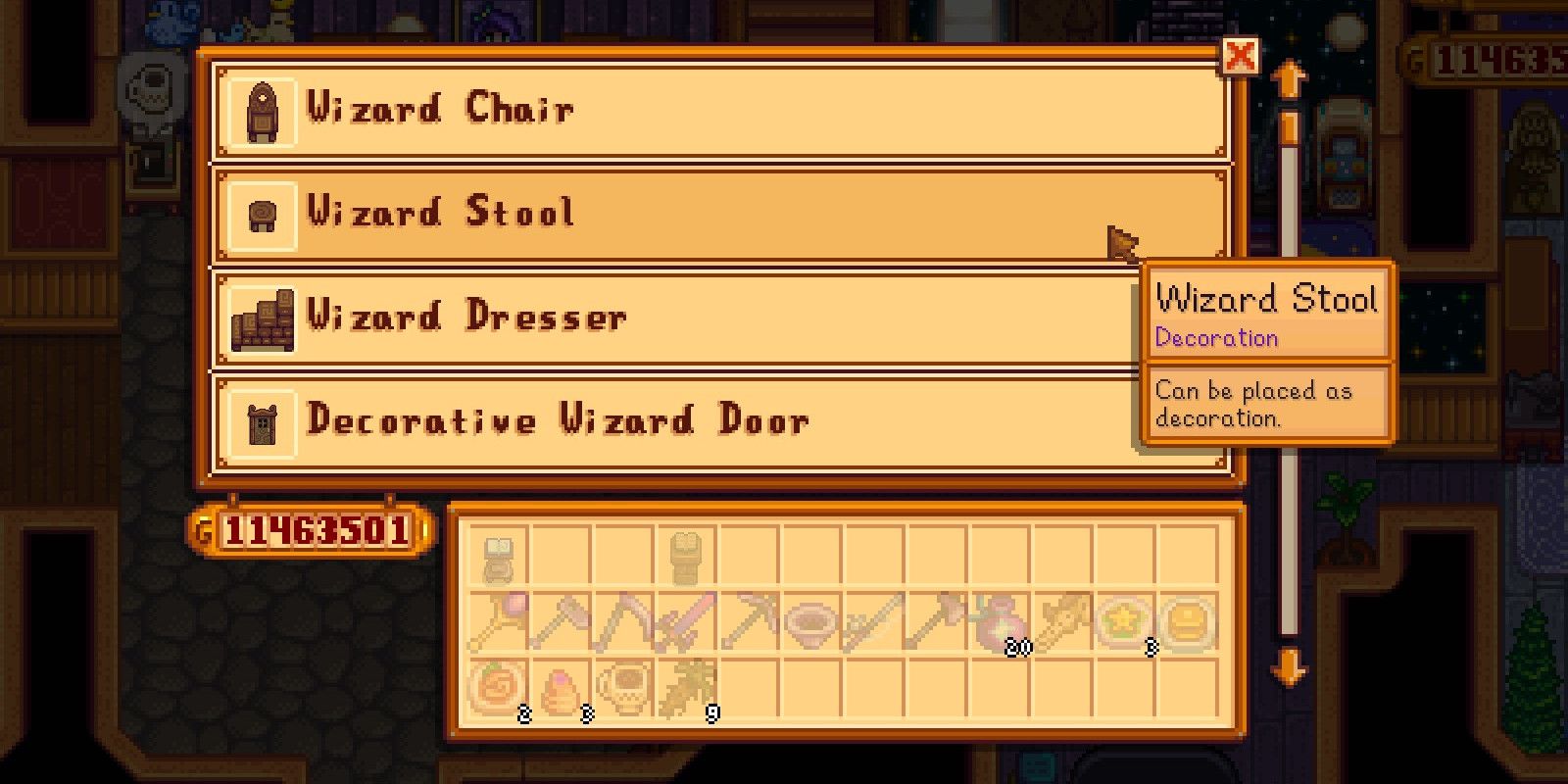 Stardew Valley: Ubicaciones del catálogo de muebles de actualización 1.6