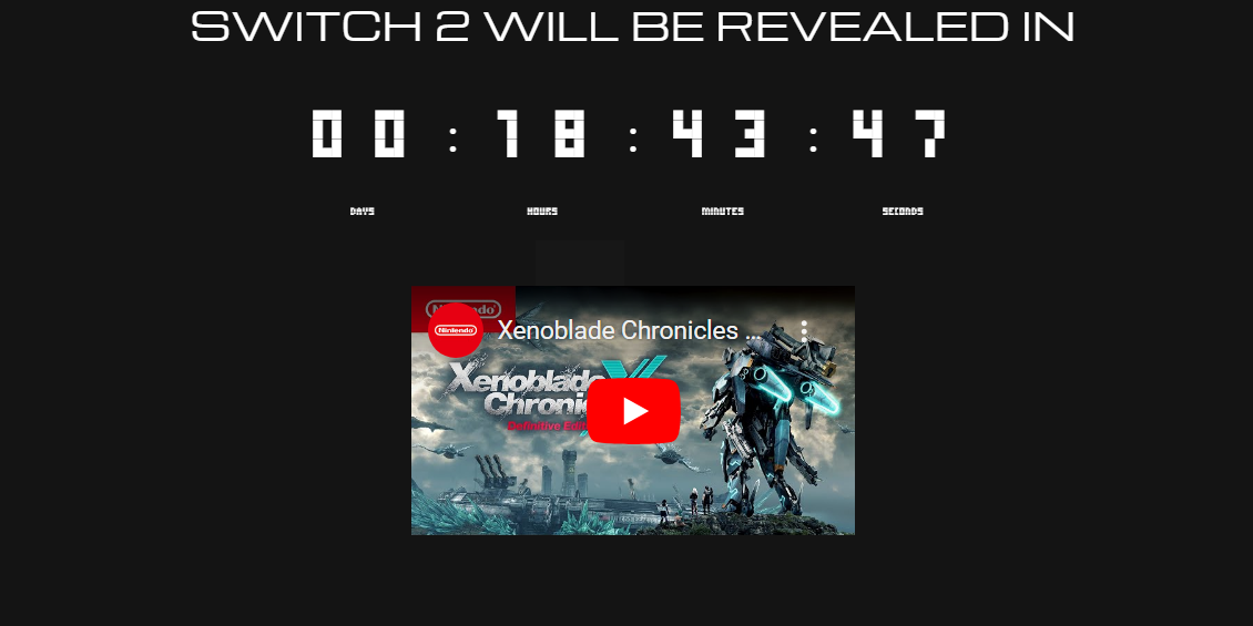 A Mysterious, Unofficial Website is Counting Down to the Switch 2 Reveal