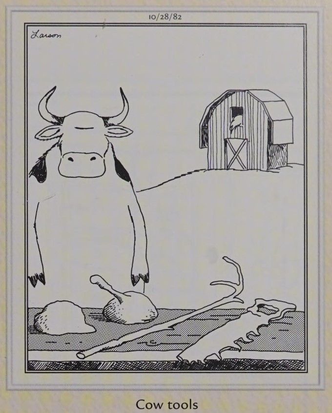 O infame painel de quadrinhos de ferramentas para vacas de The Far Side