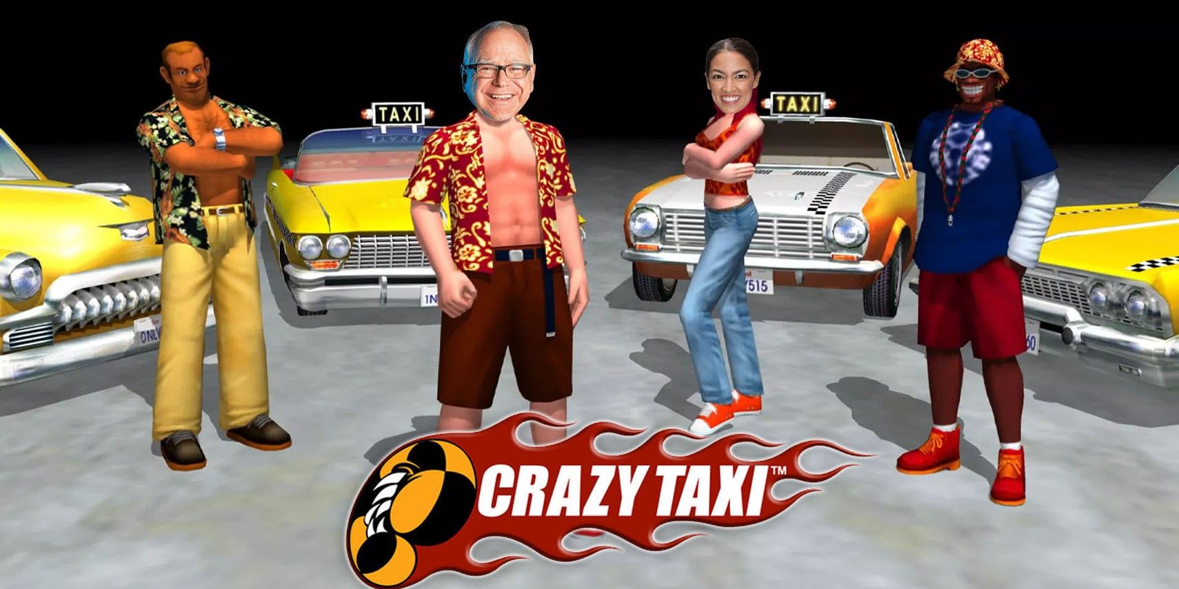 El gobernador candidato a vicepresidente, Tim Walz, demuestra que es un jugador y juega al taxi loco con AOC