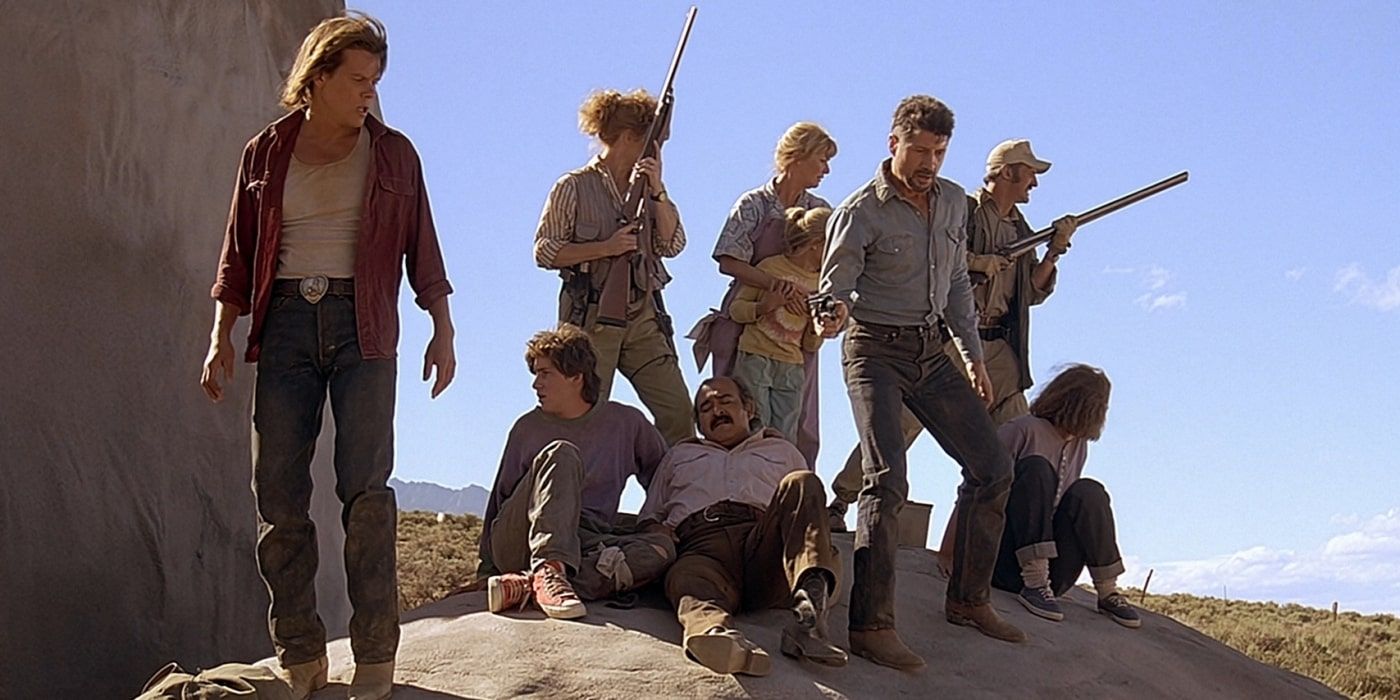 Kevin Bacon leads the ensemble as Val McKee in “Tremors.”